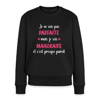 Je ne suis pas parfaite mais mahoraise - Pull Premium bio Femme - noir - Devant - Julia (174cm)