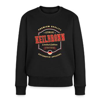 Heilbronn Deutschland Stadt Schrift Vintage Retro - Frauen Premium Bio Pullover - Schwarz - Vorne - Julia (174cm)