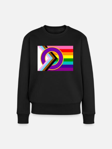 Progressive Pride-Flagge - Frauen Premium Bio Pullover - Schwarz