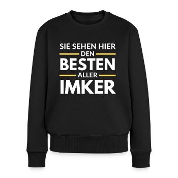 Sie sehen hier den Besten aller Imker - Frauen Premium Bio Pullover - Schwarz - Vorne - Julia (174cm)