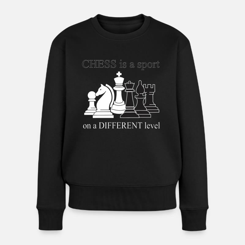 SCHACH IST EIN ANDERES NIVEAU - Frauen Premium Bio Pullover - Schwarz