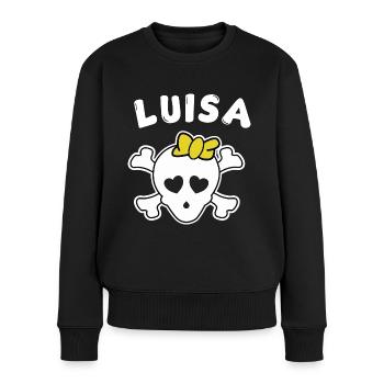Piratin Luisa Design für Mädchen und Frauen - Frauen Premium Bio Pullover - Schwarz - Vorne - Julia (174cm)