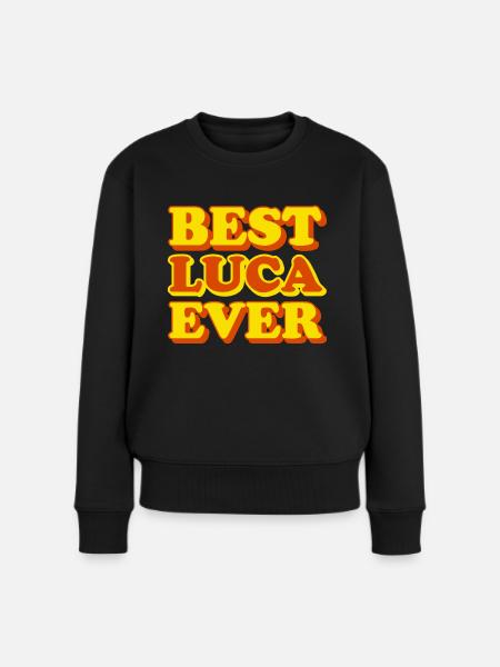 Luca Vorname Lustiges Geschenk - Frauen Premium Bio Pullover - Schwarz