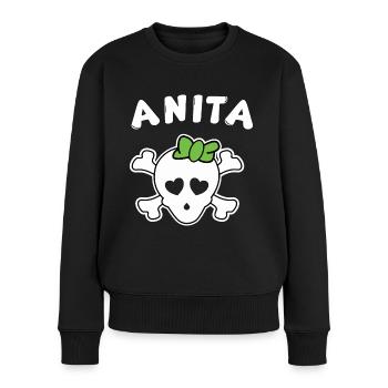 Piratin Anita Design für Mädchen und Frauen - Frauen Premium Bio Pullover - Schwarz - Vorne - Julia (174cm)