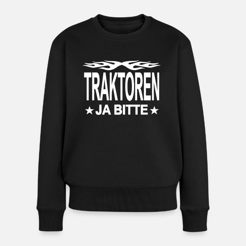 Traktor - Frauen Premium Bio Pullover - Schwarz