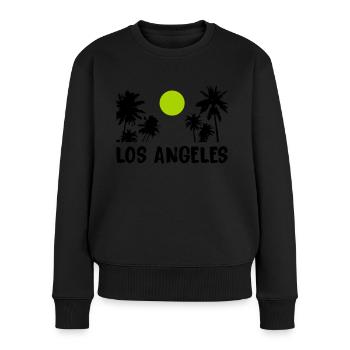 los angeles - Frauen Premium Bio Pullover - Schwarz - Vorne - Julia (174cm)