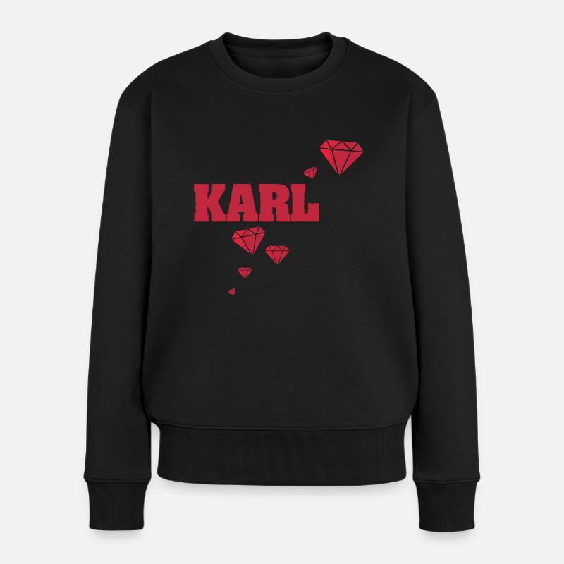 Karl - Frauen Premium Bio Pullover - Schwarz