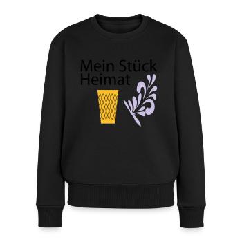 Meine Heimat Geripptes - Apfelwein - Frauen Premium Bio Pullover - Schwarz - Vorne - Julia (174cm)