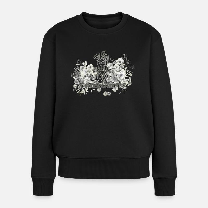ich bin nicht artig - Frauen Premium Bio Pullover - Schwarz
