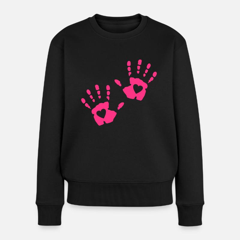 main coeur - Pull Premium bio Femme - noir