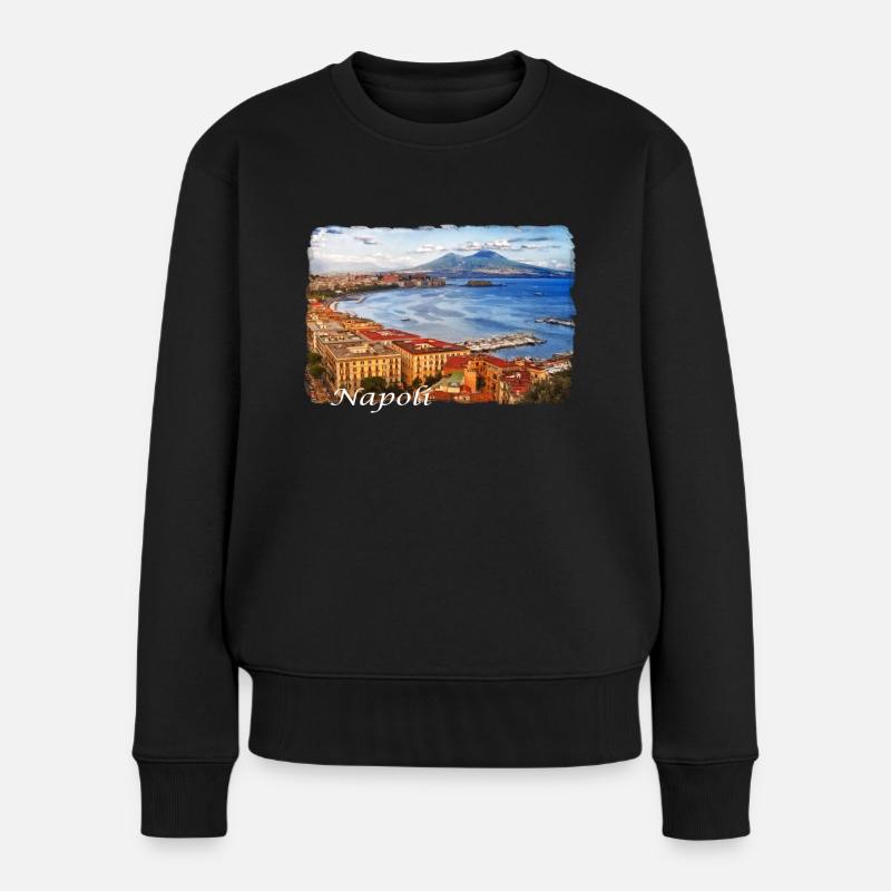 Le golfe de Naples en Italie - Pull Premium bio Femme - noir