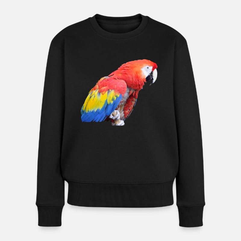 Papagei - Frauen Premium Bio Pullover - Schwarz