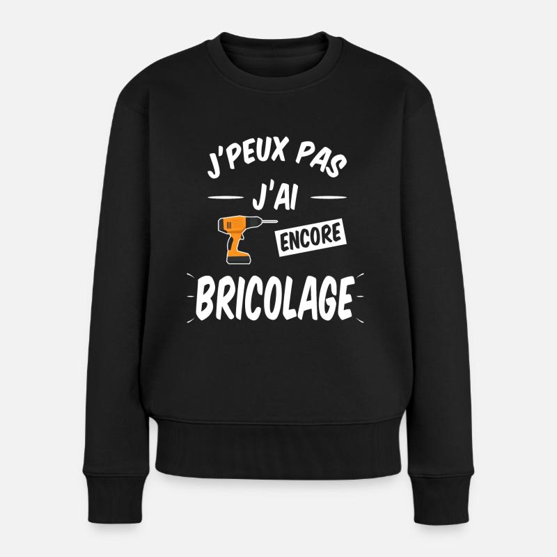 J'peux pas j'ai encore bricolage - Pull Premium bio Femme - noir