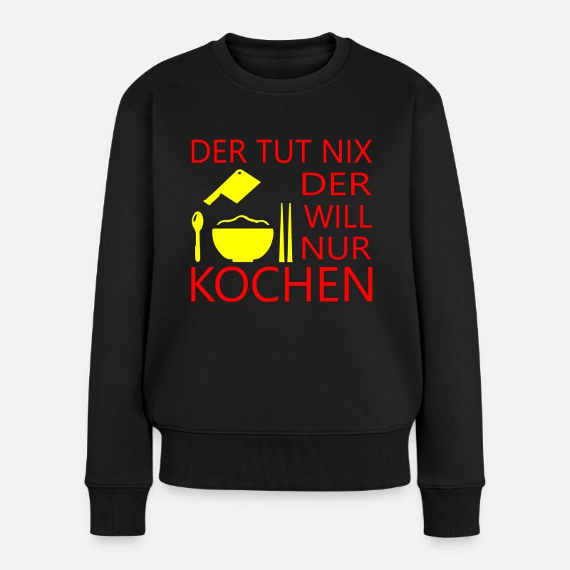 Koch kochen backen - Frauen Premium Bio Pullover - Schwarz