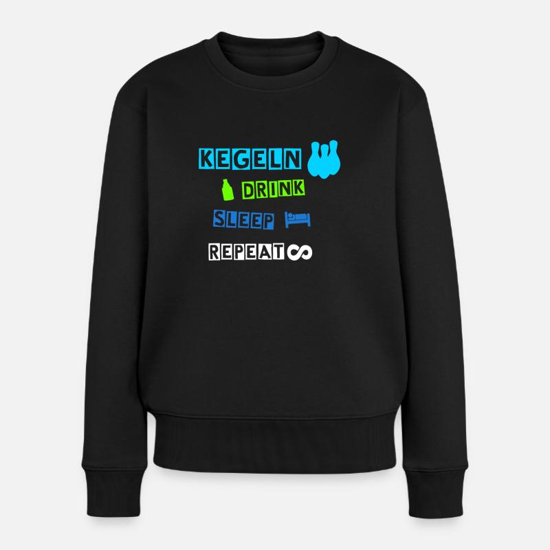 Kegeln - Frauen Premium Bio Pullover - Schwarz