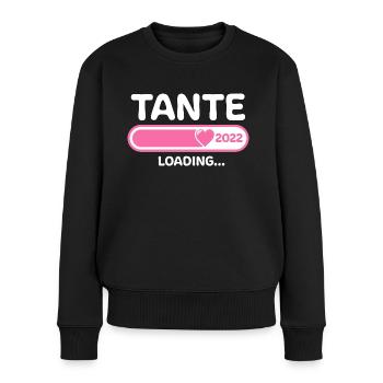 Tante 2022 Glückwunsch Geschenkideen - Frauen Premium Bio Pullover - Schwarz - Vorne - Julia (174cm)