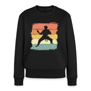 Karaté vintage rétro karaté légende - Pull Premium bio Femme - noir - Devant - Julia (174cm)