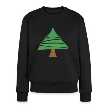 Tannenbaum - Frauen Premium Bio Pullover - Schwarz - Vorne - Julia (174cm)