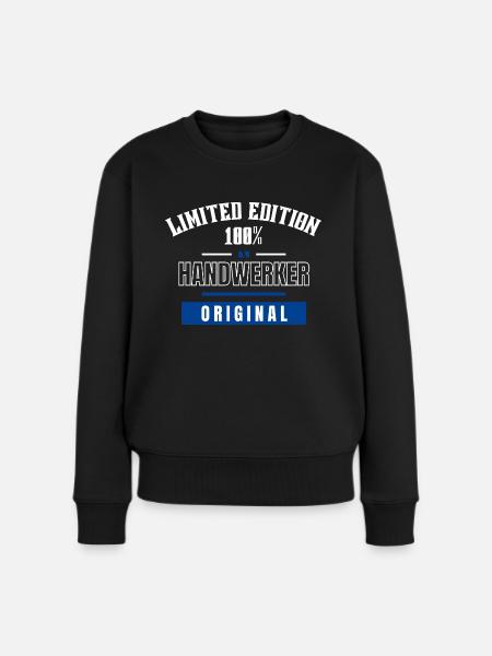 Limited Edition 100% - Handwerker - Original - Frauen Premium Bio Pullover - Schwarz