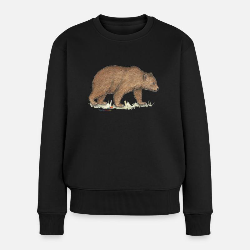 Braunbär - Frauen Premium Bio Pullover - Schwarz