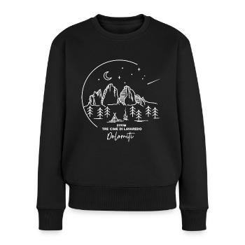 Drei Zinnen Tre Cime di Lavaredo Dolomiten - Frauen Premium Bio Pullover - Schwarz - Vorne - Julia (174cm)