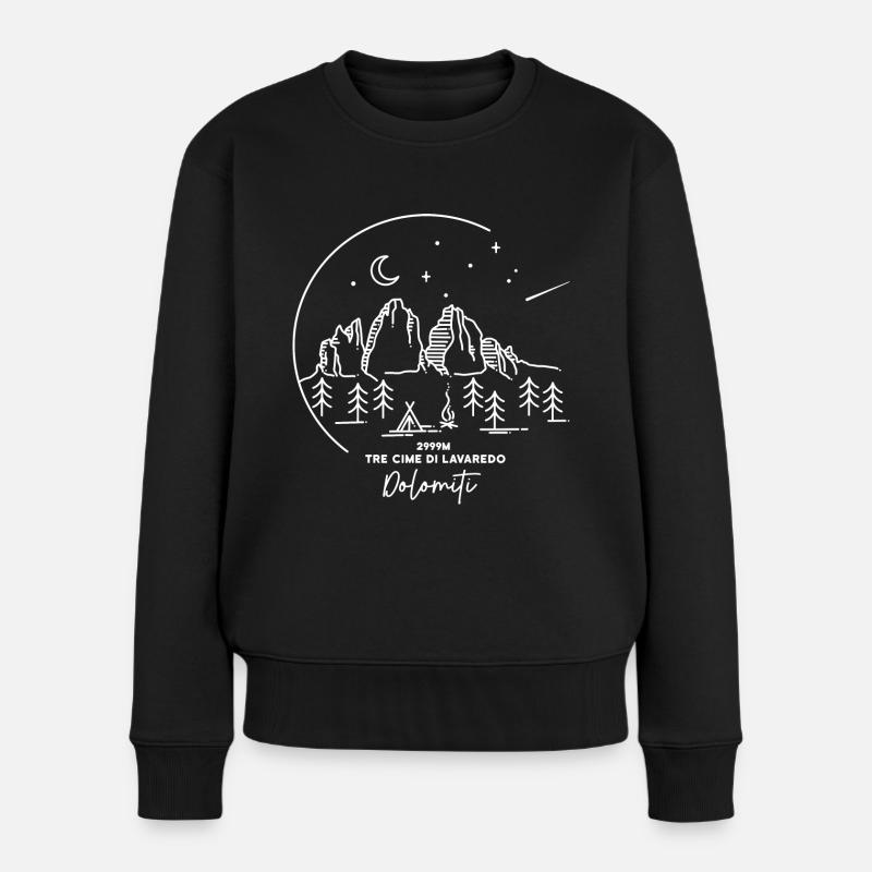 Drei Zinnen Tre Cime di Lavaredo Dolomiten - Frauen Premium Bio Pullover - Schwarz