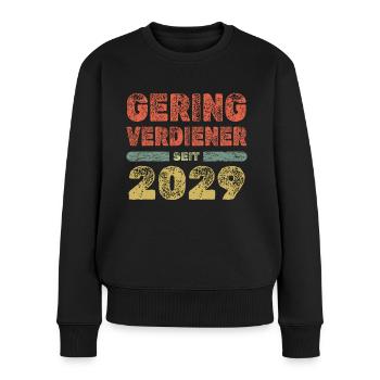 2029 - Frauen Premium Bio Pullover - Schwarz - Vorne - Julia (174cm)