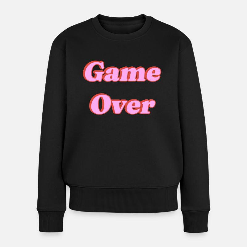 Game Over - Frauen Premium Bio Pullover - Schwarz
