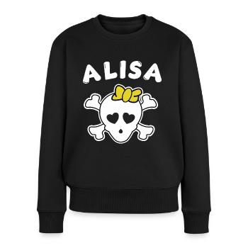 Piratin Alisa Design für Mädchen und Frauen - Frauen Premium Bio Pullover - Schwarz - Vorne - Julia (174cm)