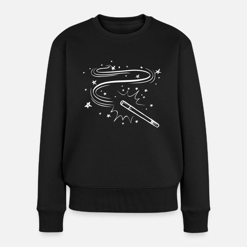 Zauberstab - Frauen Premium Bio Pullover - Schwarz