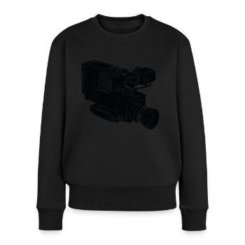 Vintage Camera - Frauen Premium Bio Pullover - Schwarz - Vorne - Julia (174cm)