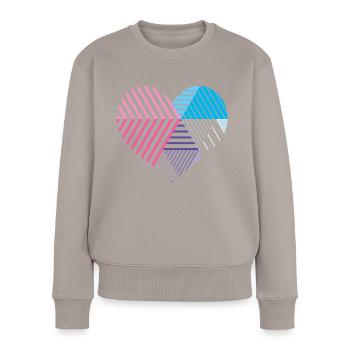 Herz und Farben - Frauen Premium Bio Pullover - Taupe - Vorne - Julia (174cm)