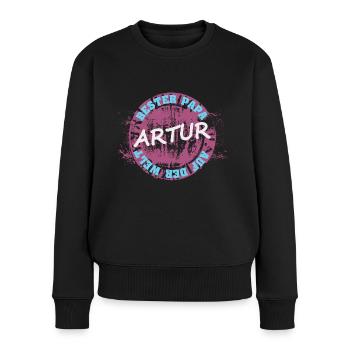 Geschenk für Artur - Frauen Premium Bio Pullover - Schwarz - Vorne - Julia (174cm)