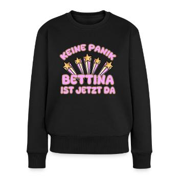 Nom de la femme Bettina - Pull Premium bio Femme - noir - Devant - Julia (174cm)
