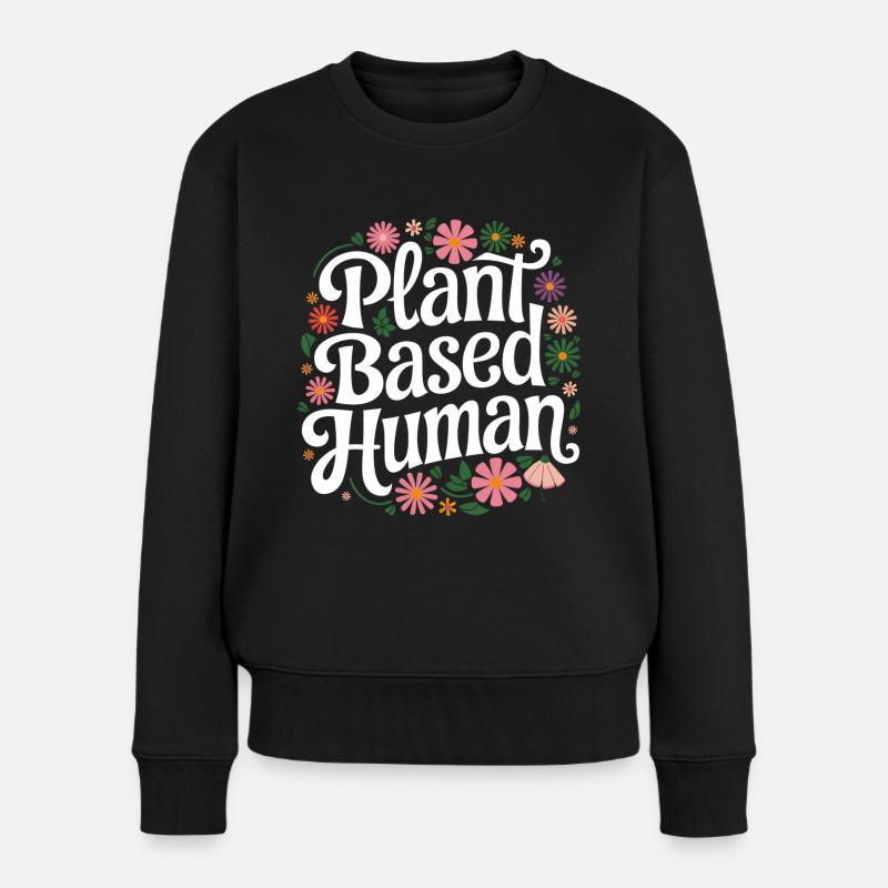 Vegetarisch Vegan Veggie Vegetarier - Frauen Premium Bio Pullover - Schwarz