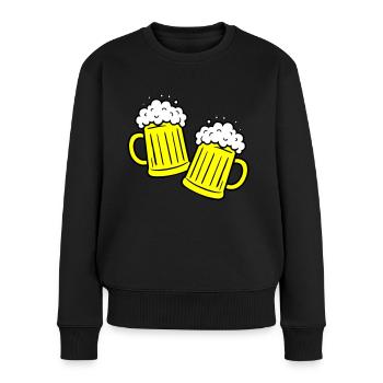Bier Anstossen Saufen - Frauen Premium Bio Pullover - Schwarz - Vorne - Julia (174cm)