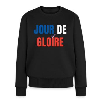 JOUR DE GLOIRE FRANCE SPORT - Pull Premium bio Femme - noir - Devant - Julia (174cm)