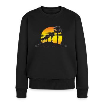 coucher de soleil - Pull Premium bio Femme - noir - Devant - Julia (174cm)