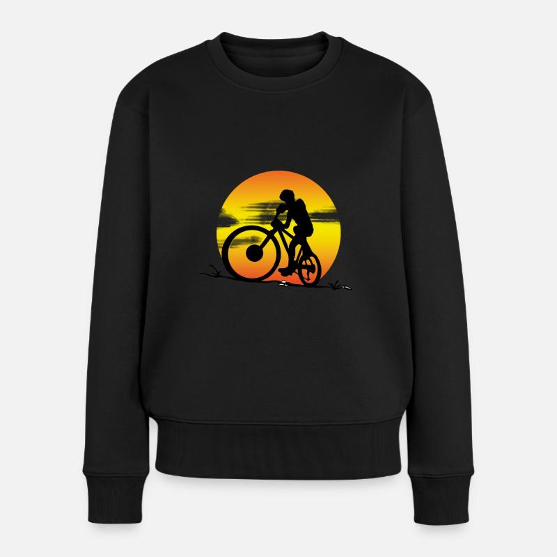 Coucher de soleil VTT - Pull Premium bio Femme - noir