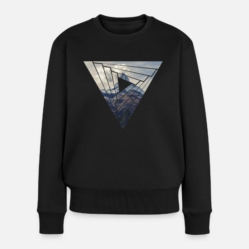 Conception du triangle Matterhorn Zermatt - Pull Premium bio Femme - noir