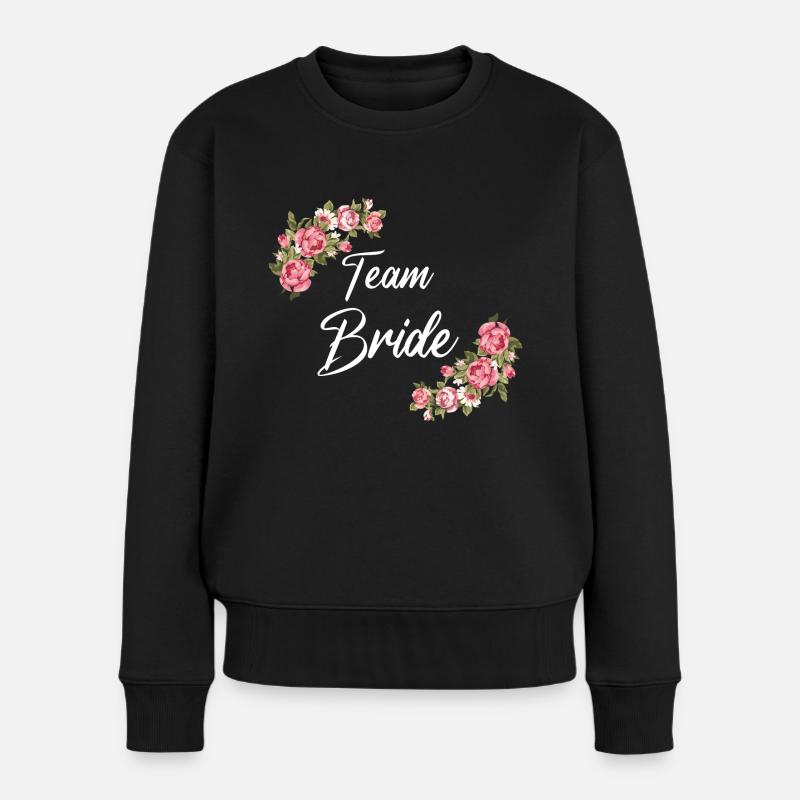 Team Bride JGA Junggesellinnenabschied Team Braut - Frauen Premium Bio Pullover - Schwarz