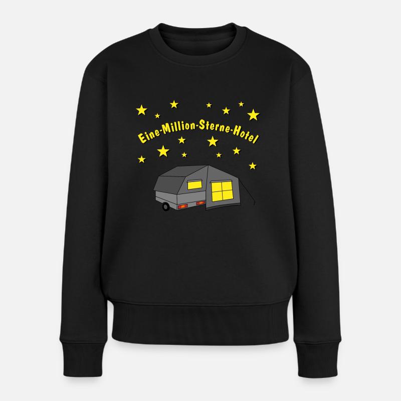 eine million sterne hotel faltcaravan - Frauen Premium Bio Pullover - Schwarz