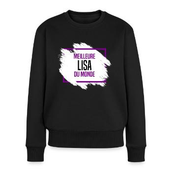 Lisa - Pull Premium bio Femme - noir - Devant - Julia (174cm)