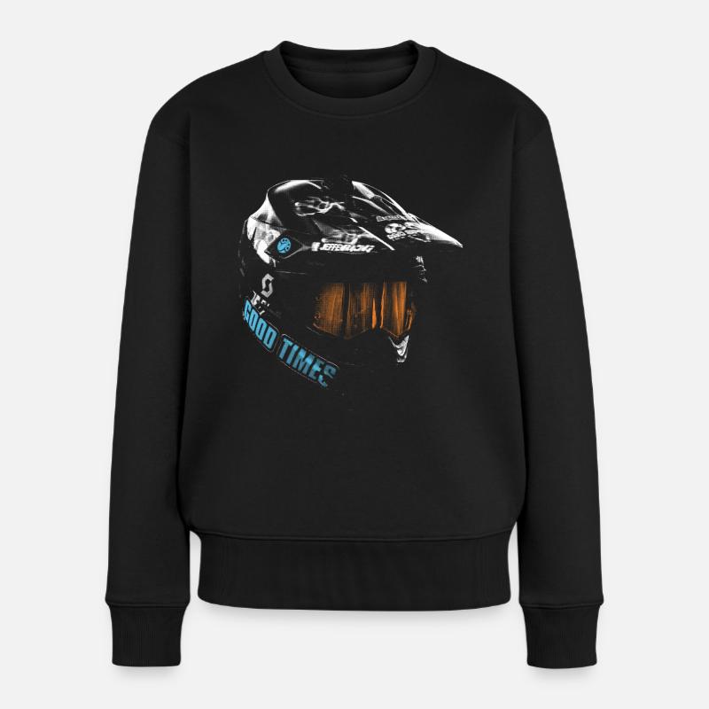 Motocross Helm - Frauen Premium Bio Pullover - Schwarz