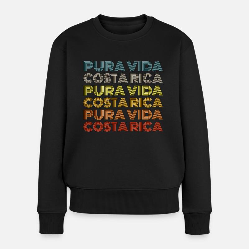 Pura Vida Costa Rica - Frauen Premium Bio Pullover - Schwarz