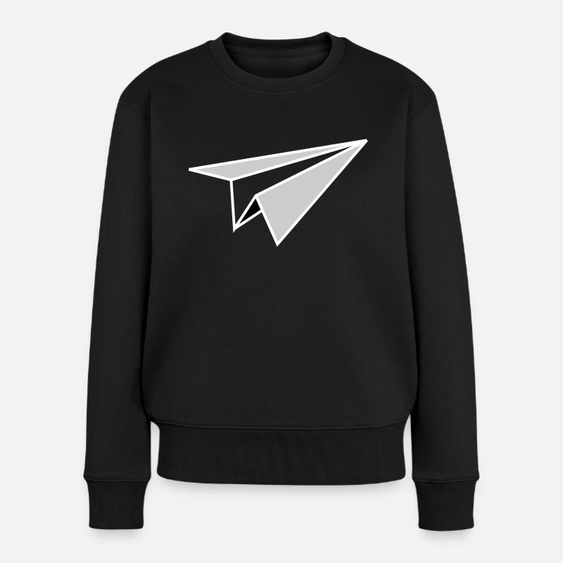 Origami d’avion en papier - Pull Premium bio Femme - noir