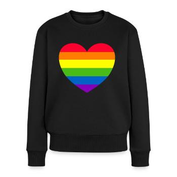 Rainbow Heart Gay Pride LGBT - Pull Premium bio Femme - noir - Devant - Julia (174cm)
