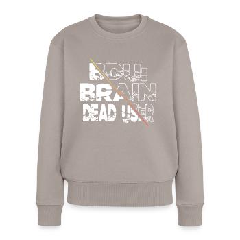 sayings coding gift idea hack the box encrypt - Frauen Premium Bio Pullover - Taupe - Vorne - Julia (174cm)