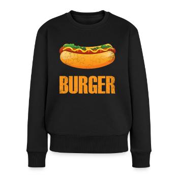Lusitge Sprüche Cooles Design Hot Dog - Frauen Premium Bio Pullover - Schwarz - Vorne - Julia (174cm)