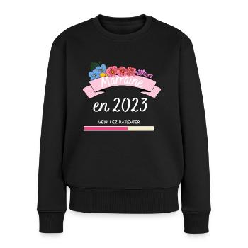 Marraine En 2023 Pour Futur Marraine Maman Baptême - Women's Premium Organic Jumper - black - Front - Julia (174cm)